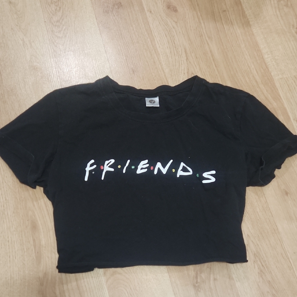 Black Friends Logo Crop Top